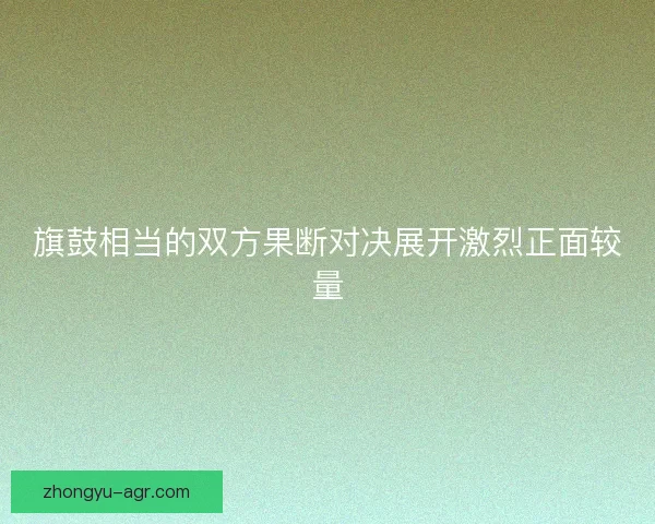 旗鼓相当的双方果断对决展开激烈正面较量