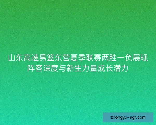 山东高速男篮东营夏季联赛两胜一负展现阵容深度与新生力量成长潜力