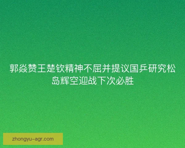 郭焱赞王楚钦精神不屈并提议国乒研究松岛辉空迎战下次必胜