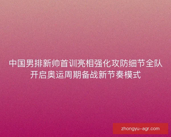 中国男排新帅首训亮相强化攻防细节全队开启奥运周期备战新节奏模式